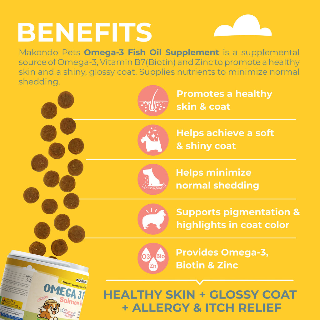 Dog Omega 3 Supplement – Salmon Oil (120 Soft Chews)