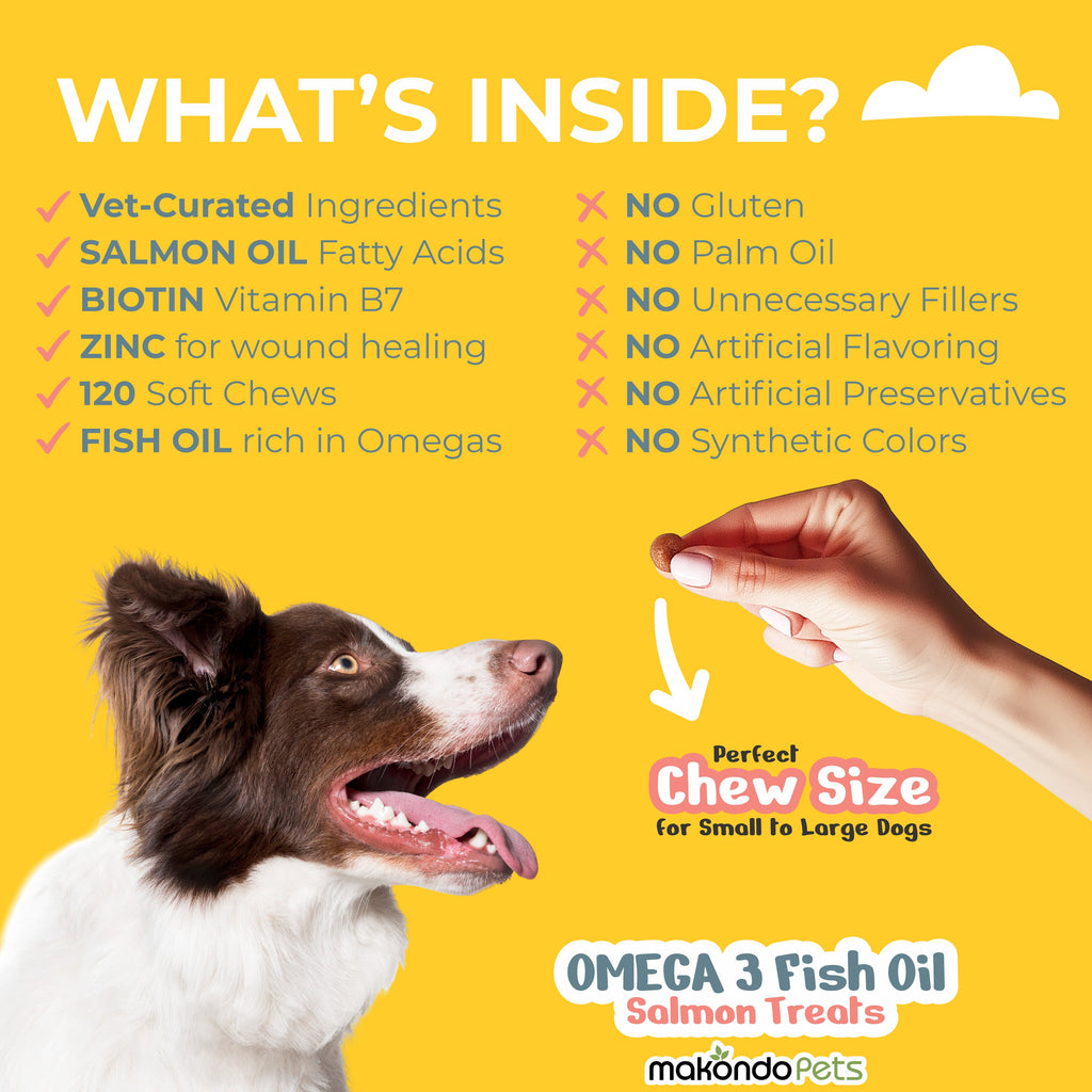 Dog Omega 3 Supplement – Salmon Oil (120 Soft Chews)