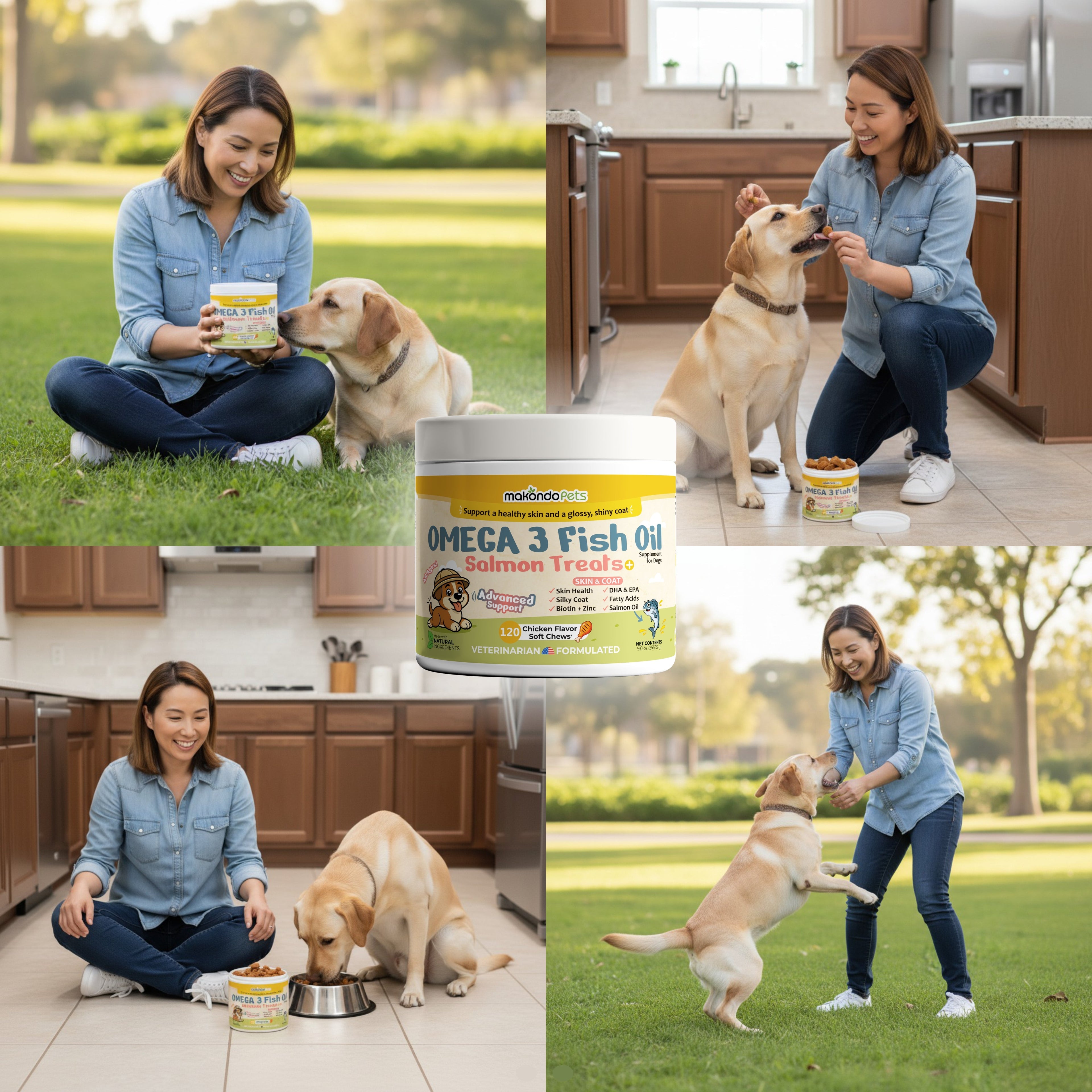 Dog Omega 3 Supplement – Salmon Oil (120 Soft Chews)