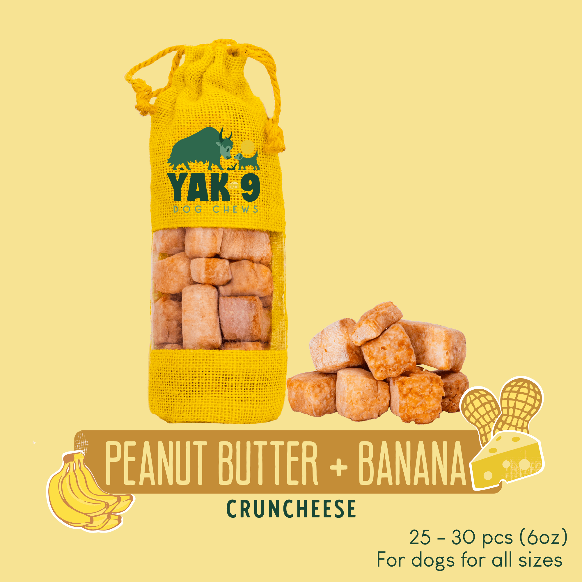 Yak9 Chews Cruncheese Yak Cheese Dog Treats