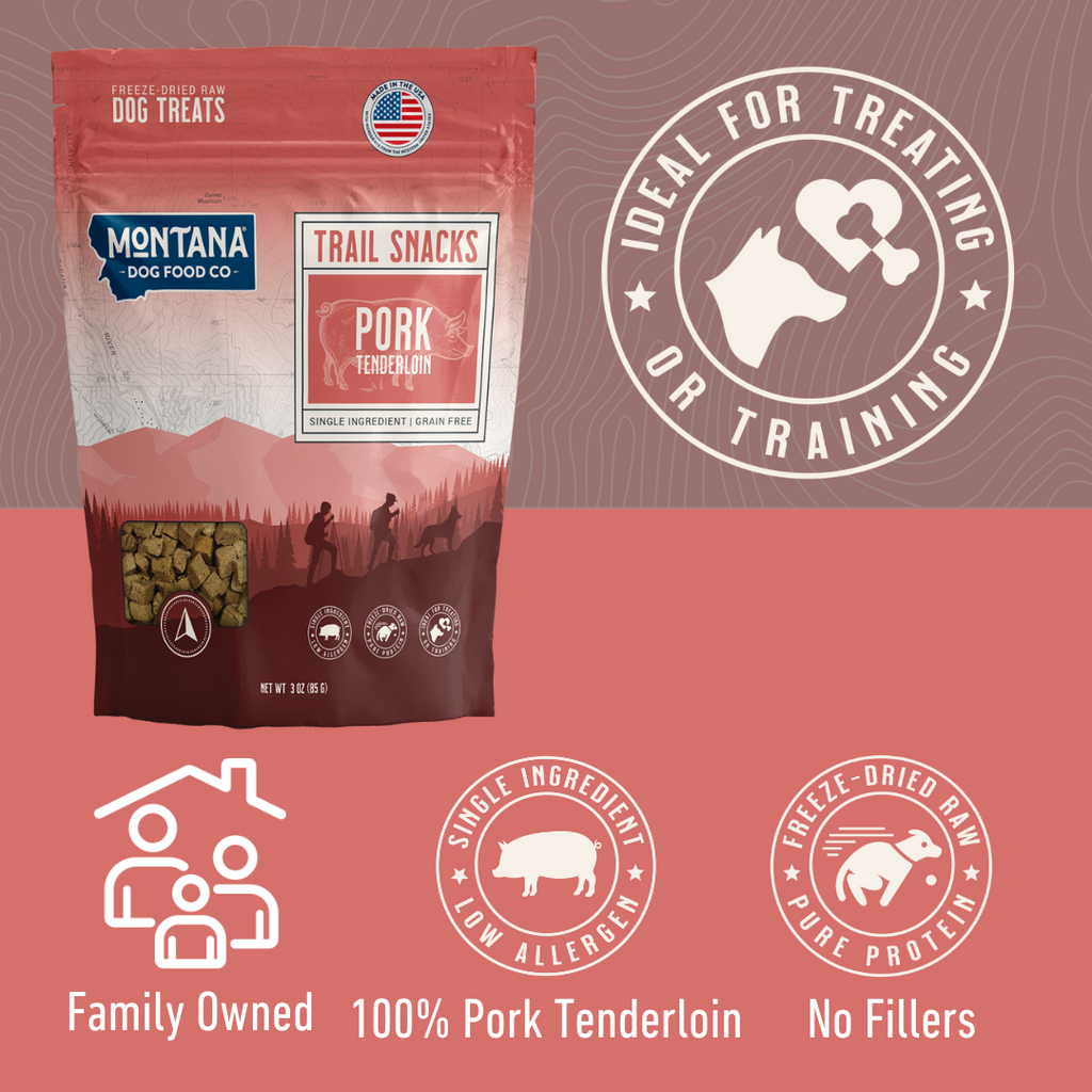 Montana Dog Food Co Freeze-Dried Raw Trail Snacks Dog Treats - Pork