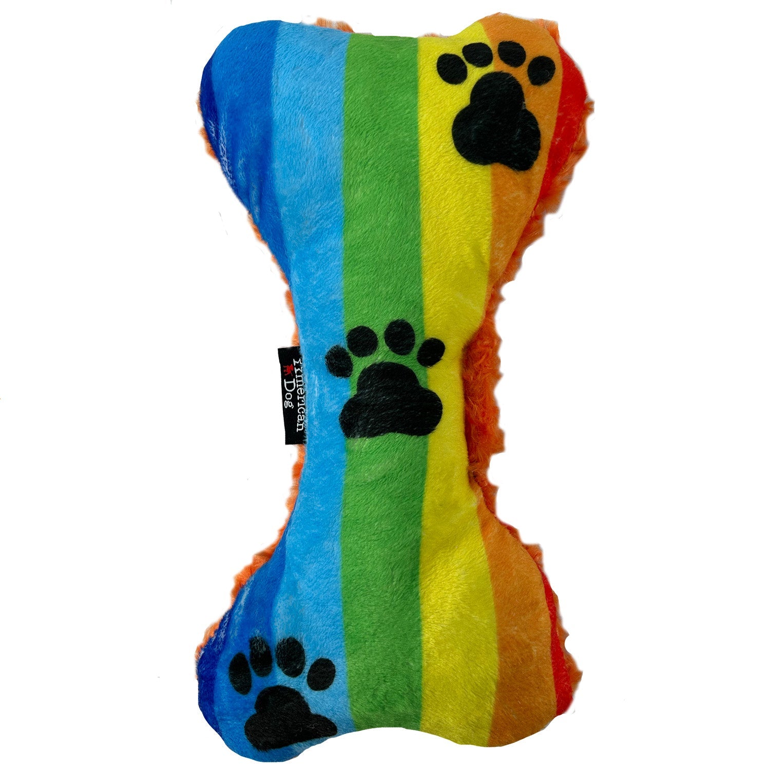 Rainbow Paw Bone Fleece Dog Toy