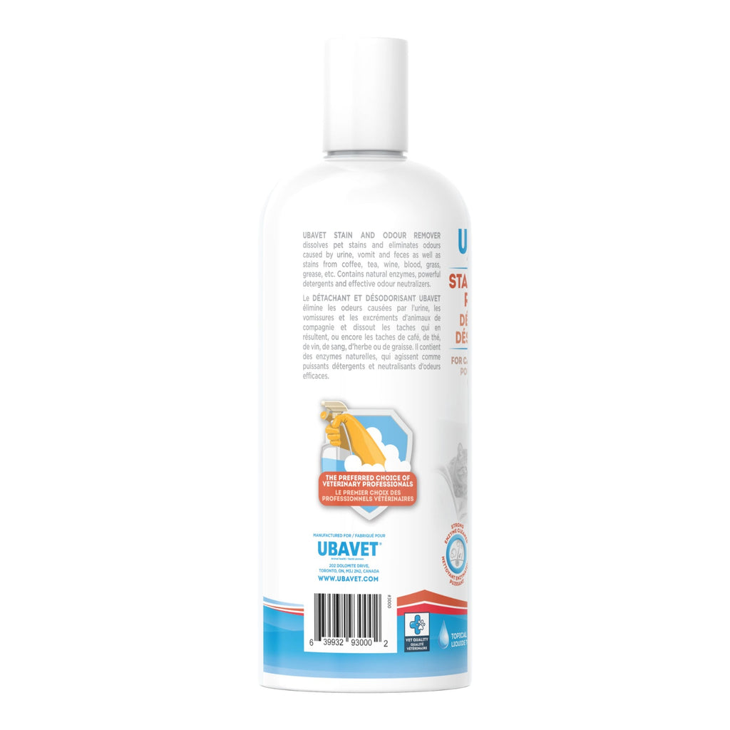 UBAVET Stain and Odor Remover for Dogs and Cats – Powerful Enzyme Cleaner