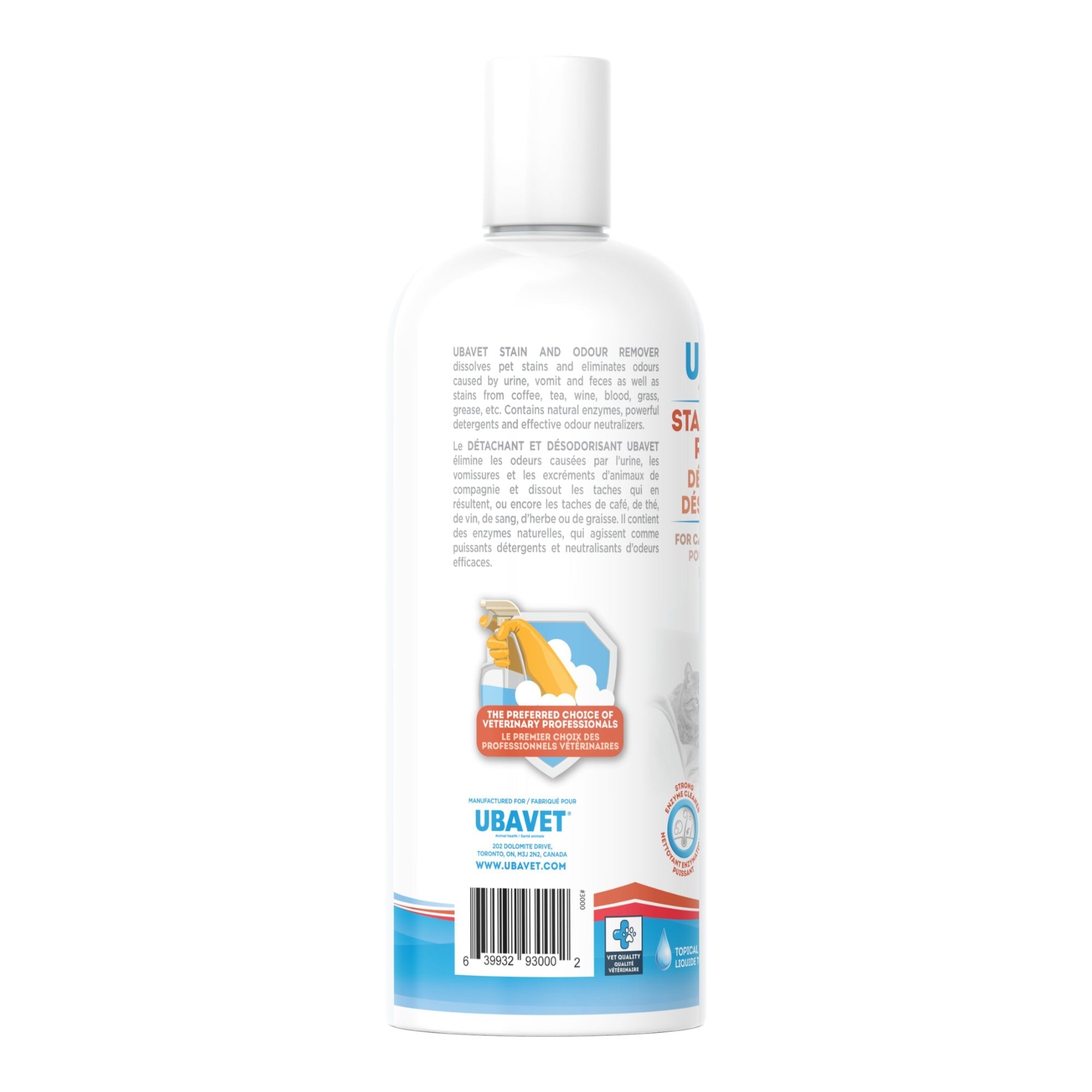 UBAVET Stain and Odor Remover for Dogs and Cats – Powerful Enzyme Cleaner
