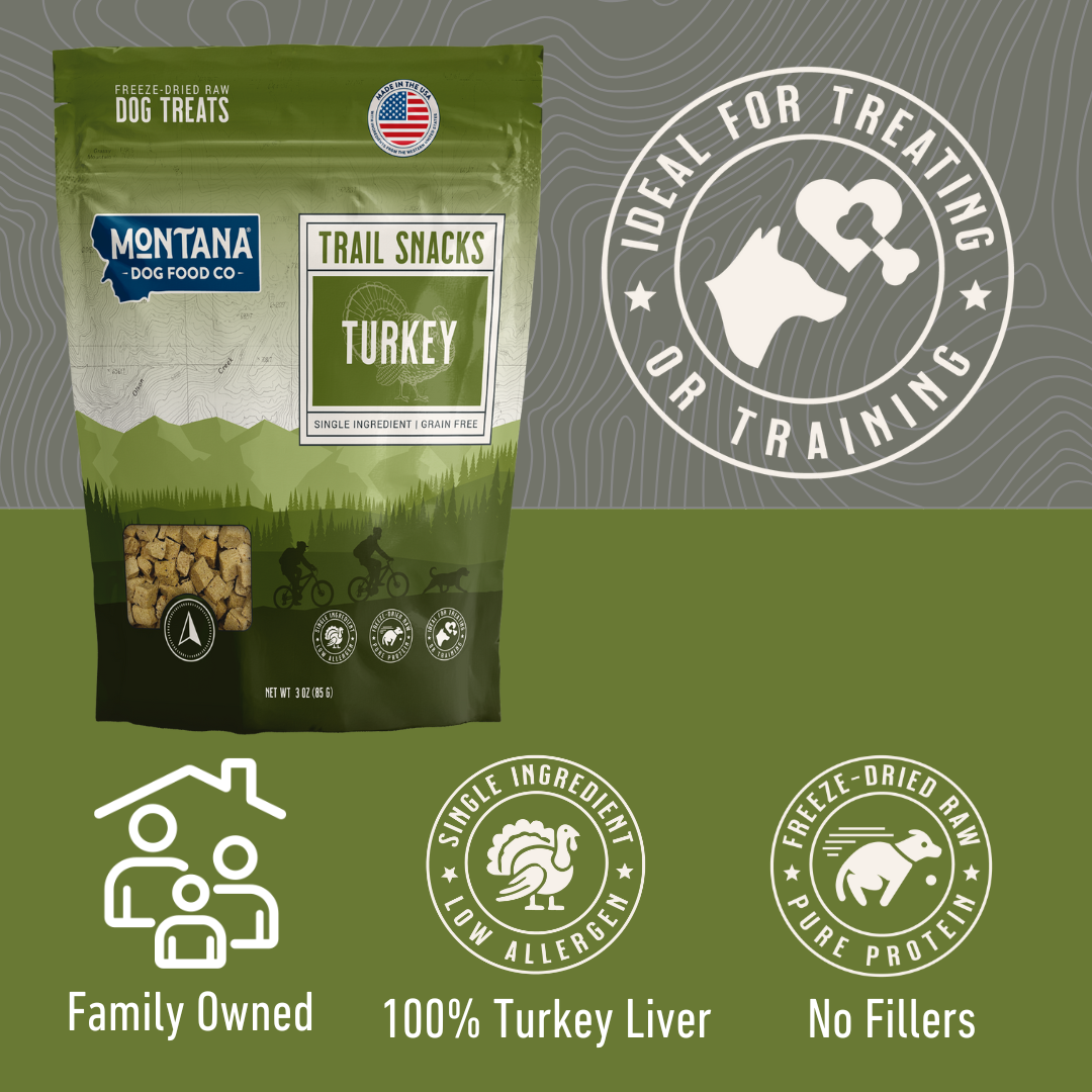 Montana Dog Food Co Freeze-Dried Raw Trail Snacks Dog Treats - Turkey