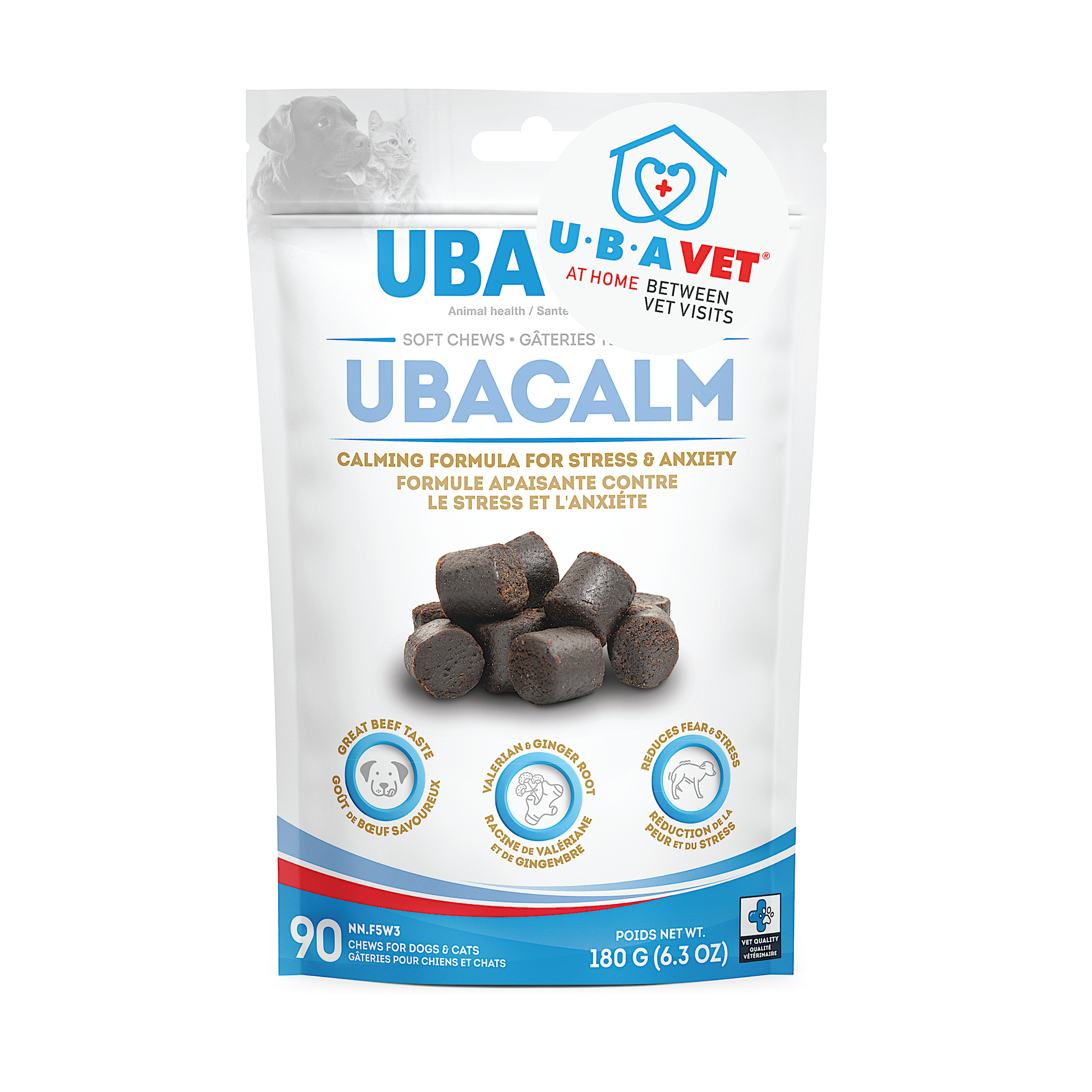 UBAVET UBACALM Calming Soft Chews for Dogs and Cats – Natural Stress and Anxiety Relief