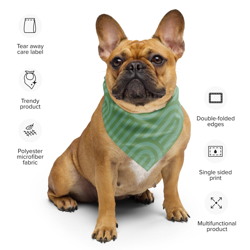 Sebastian and Clementine Scalloped Green Bandana for Dogs and Cats