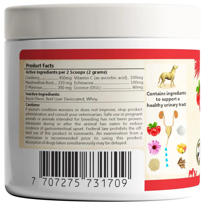 Dog Urinary Supplement – Cranberry Powder (100 Scoops)