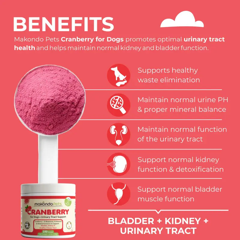 Dog Urinary Supplement – Cranberry Powder (100 Scoops)