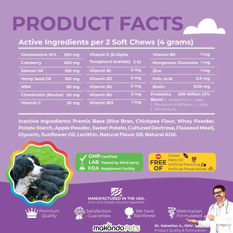 Dog Prenatal Supplement – Multivitamin (120 Soft Chews)