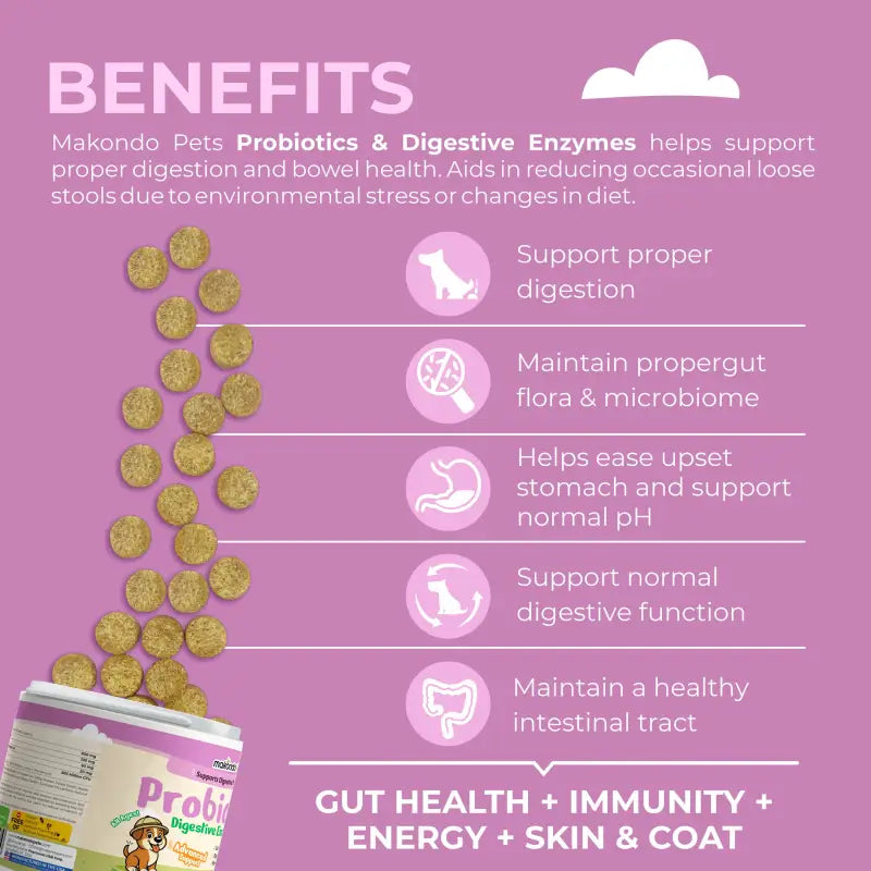 Dog Probiotic and Digestive Enzyme Supplement (120 Soft Chews)