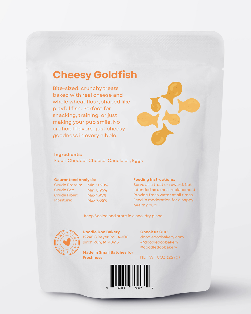 Doodle Doo Bakery Homemade Dog Treat - Cheese
