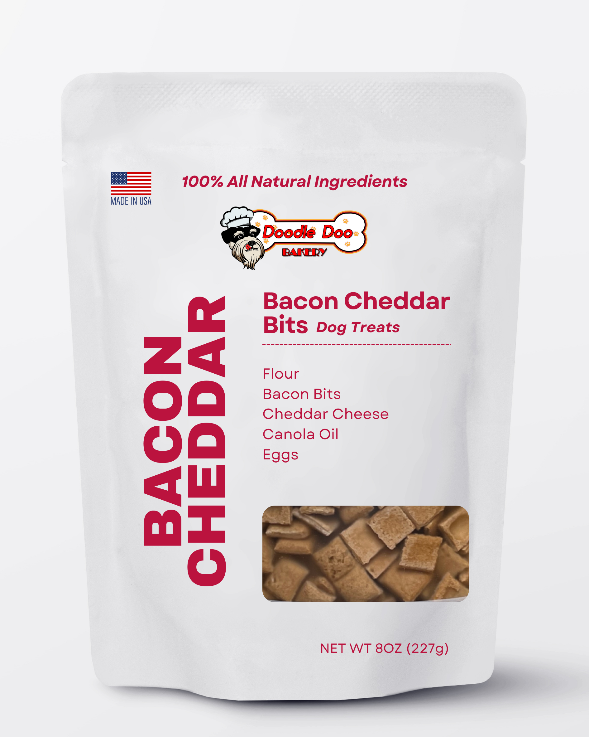 Doodle Doo Bakery Homemade Dog Treat - Bacon Cheddar
