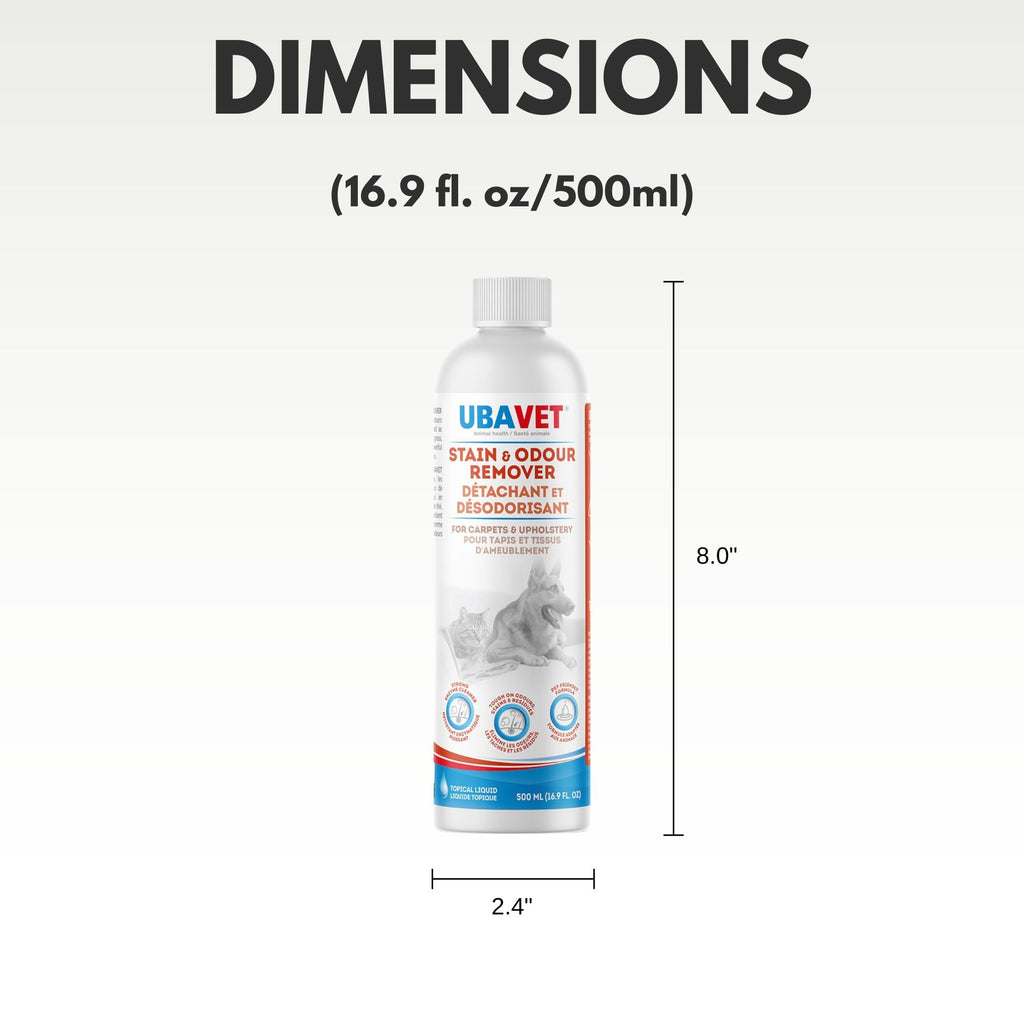 UBAVET Stain and Odor Remover for Dogs and Cats – Powerful Enzyme Cleaner