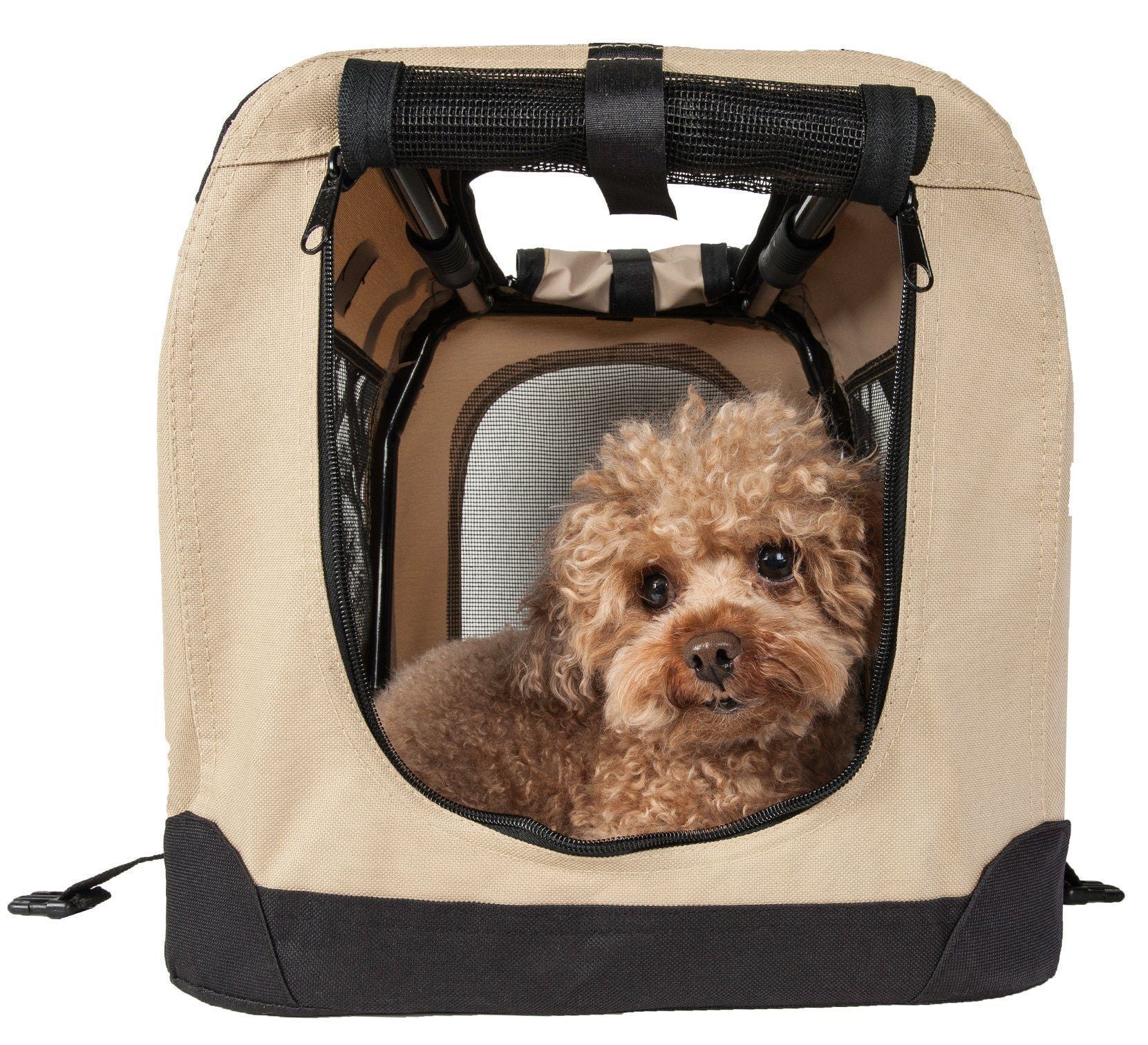 360 Vista View Zippered Soft Folding Collapsible Dog Crate Carrier