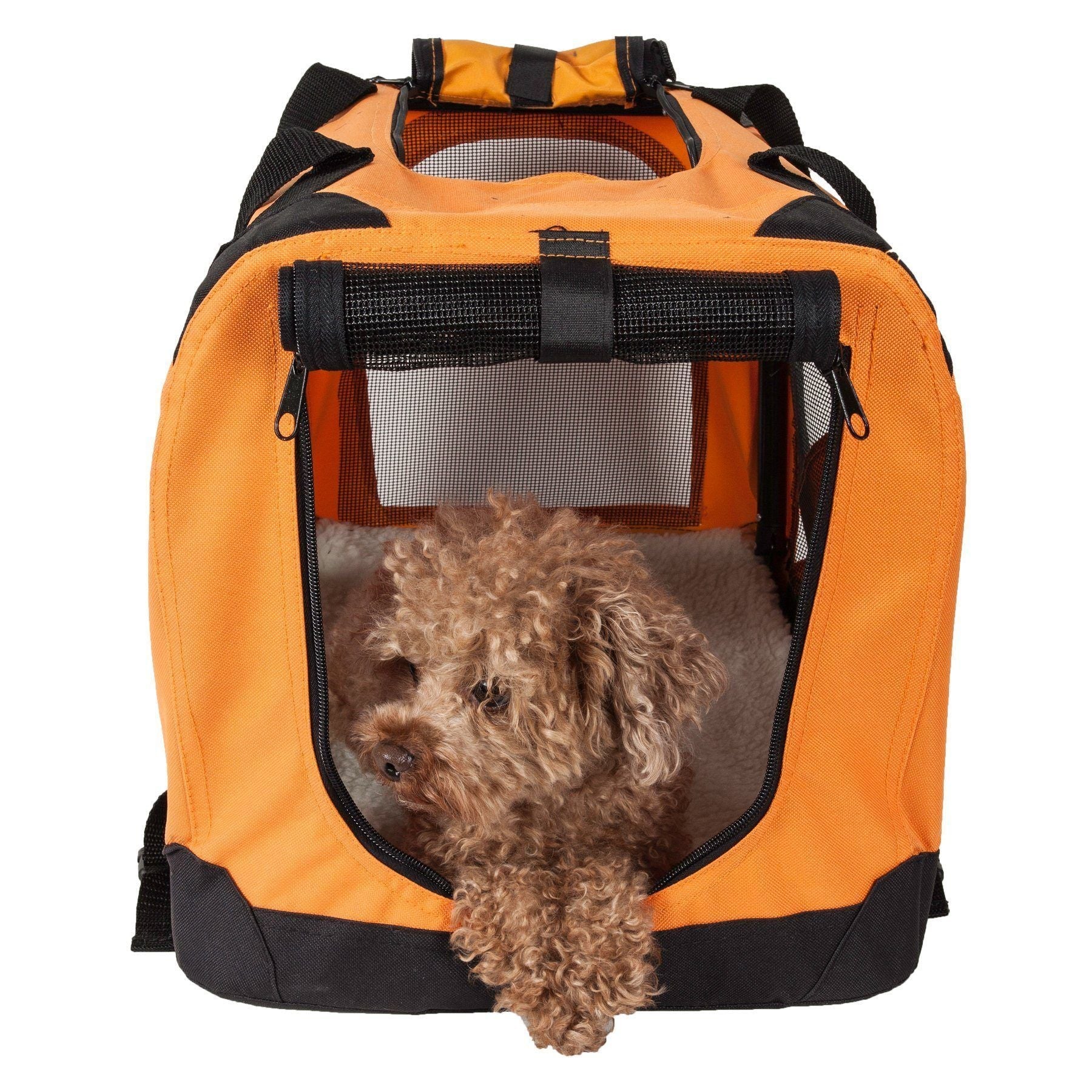 360 Vista View Zippered Soft Folding Collapsible Dog Crate Carrier