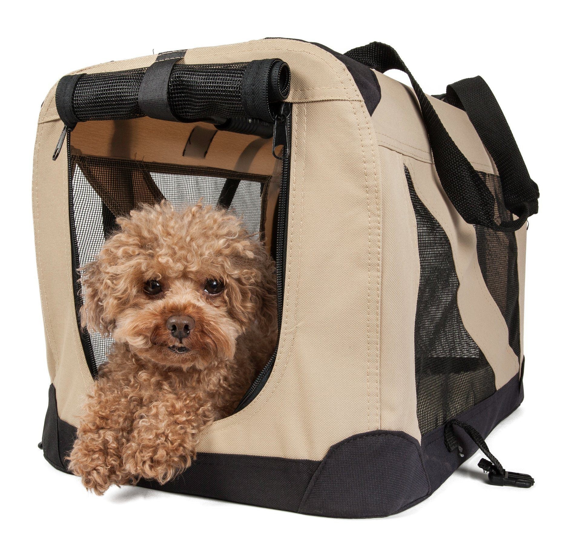 360 Vista View Zippered Soft Folding Collapsible Dog Crate Carrier