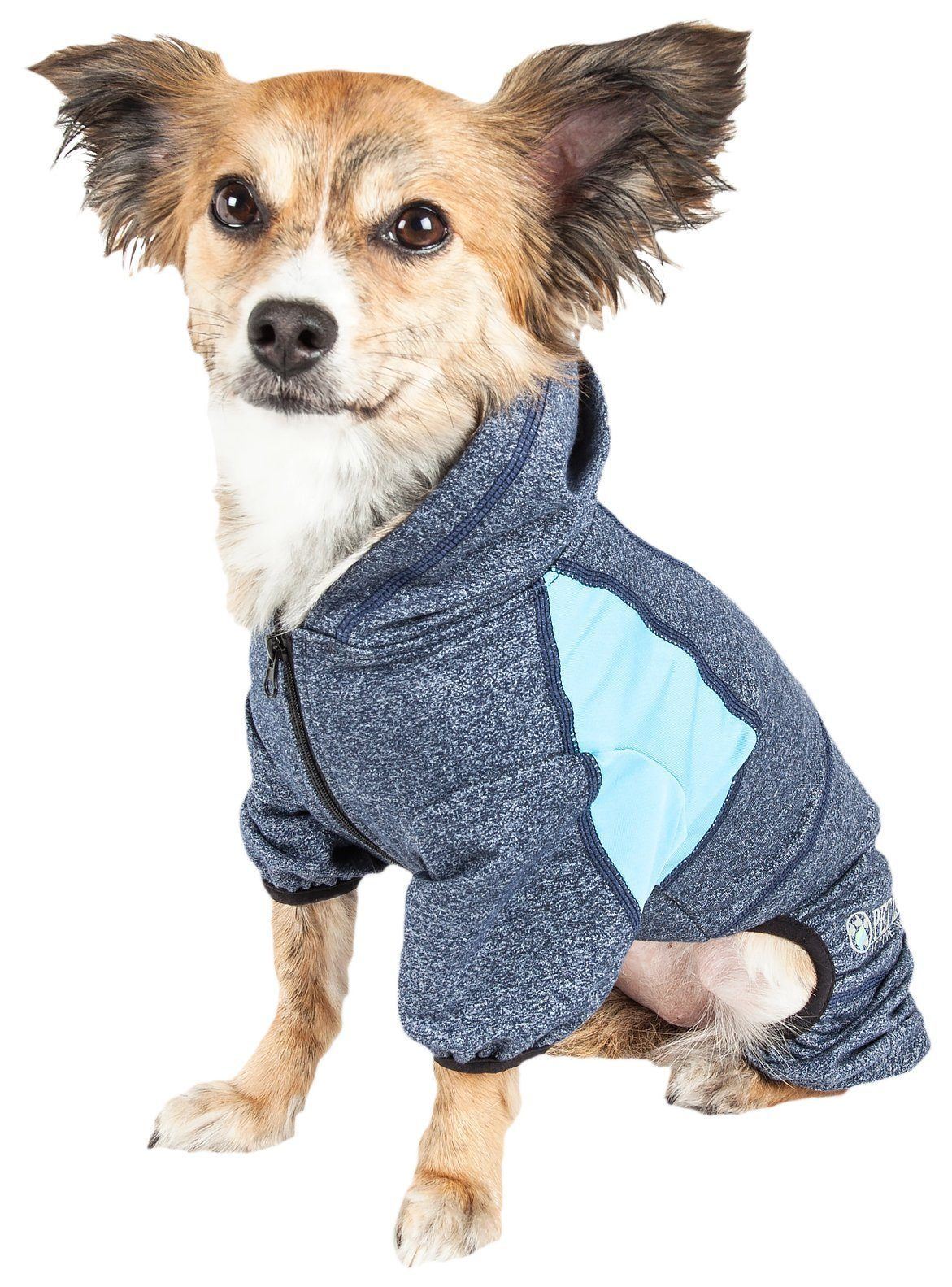 Fur-Breeze 4-Way-Stretch Full Body Hooded Dog Yoga Sweater