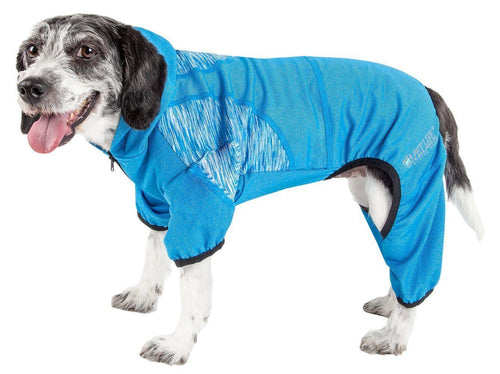 Active Pawsterity Mediumweight 4-Way-Stretch Yoga Fitness Dog Tracksuit Hoodie