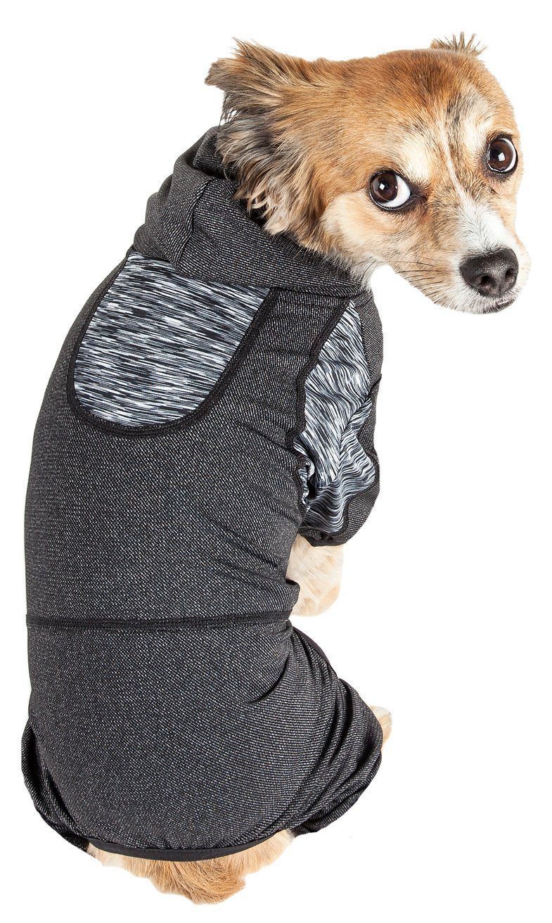 Active Pawsterity Mediumweight 4-Way-Stretch Yoga Fitness Dog Tracksuit Hoodie