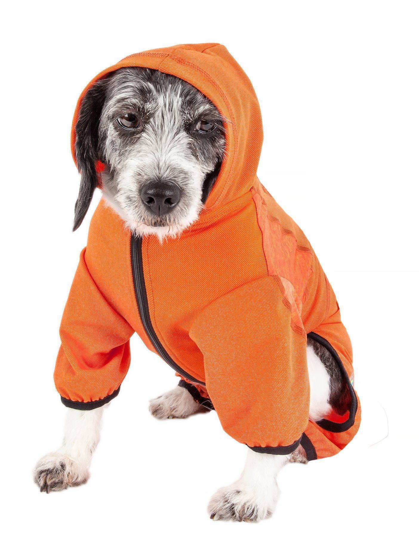 Active Pawsterity Mediumweight 4-Way-Stretch Yoga Fitness Dog Tracksuit Hoodie