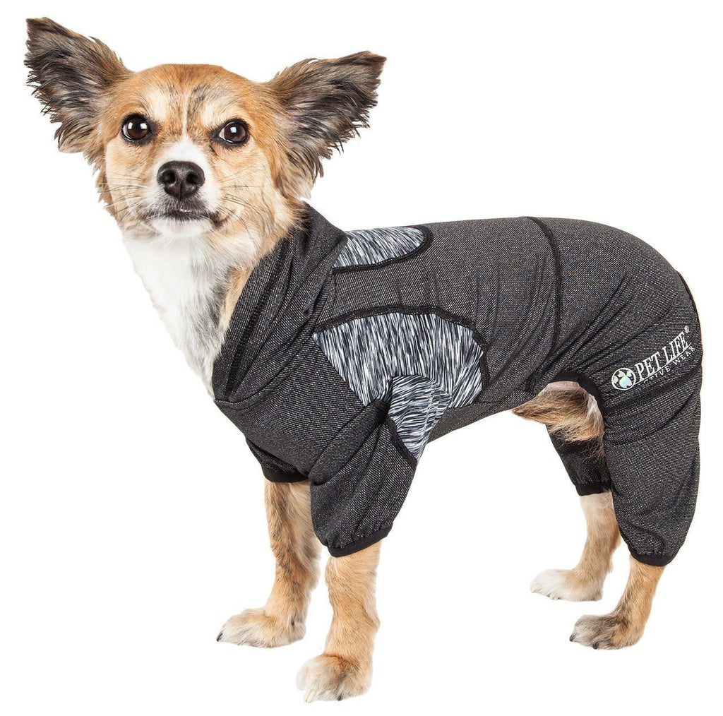 Active Pawsterity Mediumweight 4-Way-Stretch Yoga Fitness Dog Tracksuit Hoodie