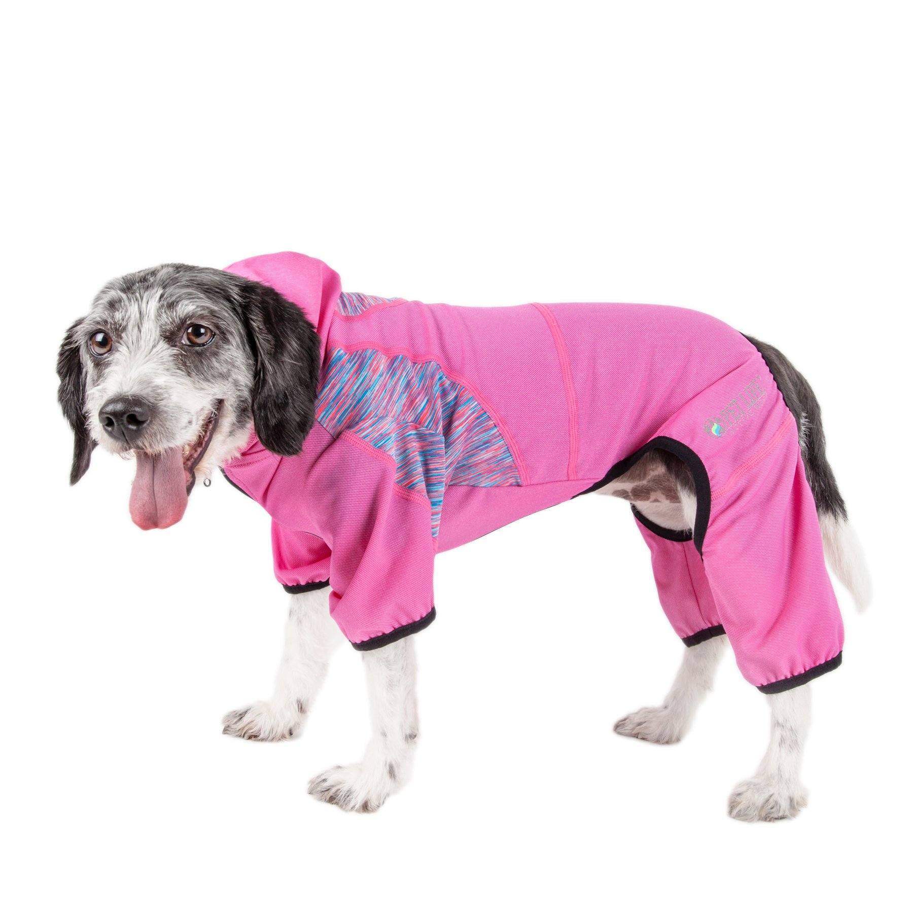 Active Pawsterity Mediumweight 4-Way-Stretch Yoga Fitness Dog Tracksuit Hoodie