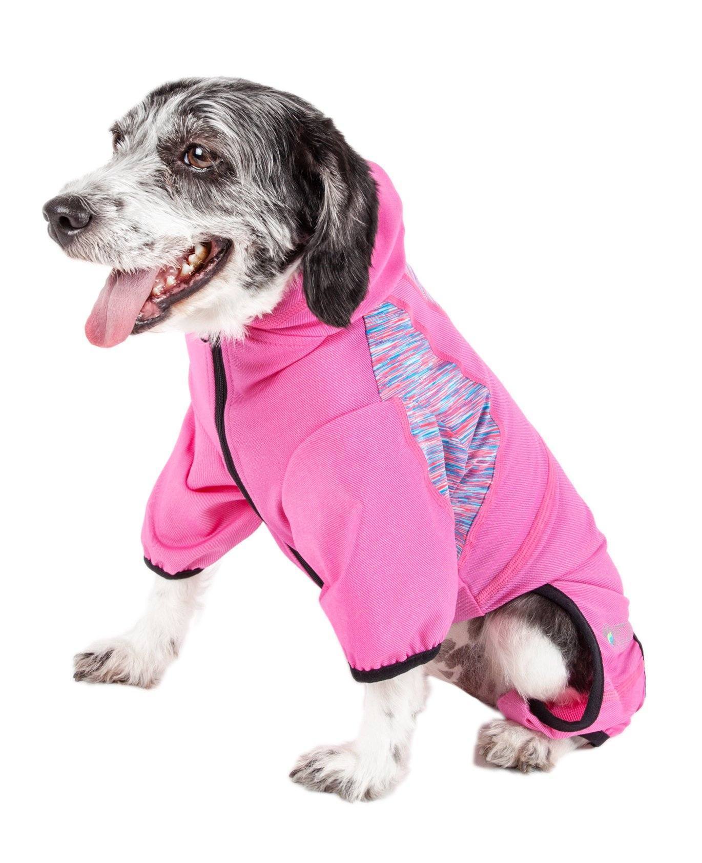 Active Pawsterity Mediumweight 4-Way-Stretch Yoga Fitness Dog Tracksuit Hoodie