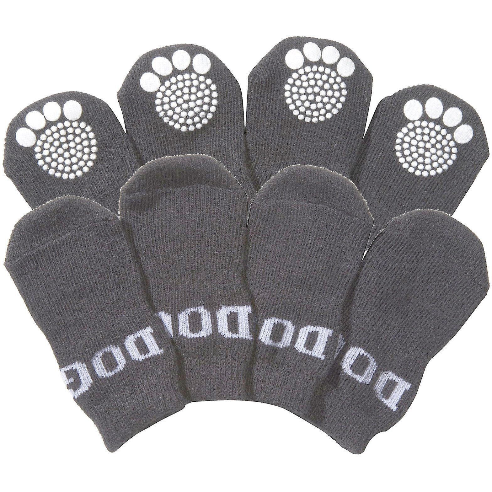 Anti-Slip Rubberized Gripped Breathable Stretch Dog Socks – Set of 4