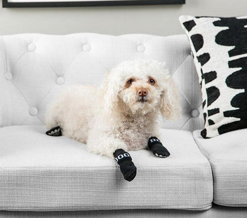 Anti-Slip Rubberized Gripped Breathable Stretch Dog Socks – Set of 4