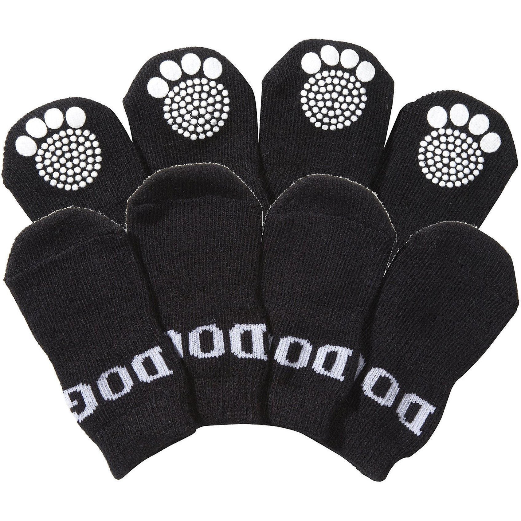 Anti-Slip Rubberized Gripped Breathable Stretch Dog Socks – Set of 4
