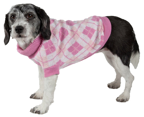 Argyle Style Ribbed Knitted Fashion Dog Sweater