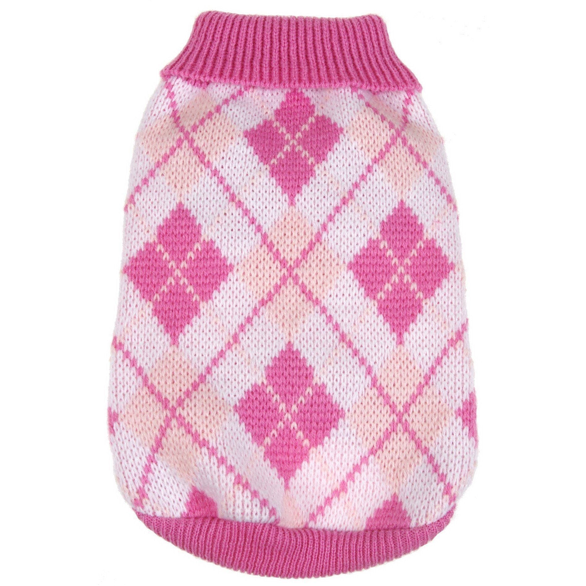 Pet Life ® 'Argyle Style' Ribbed Knitted Fashion Designer Dog Sweater