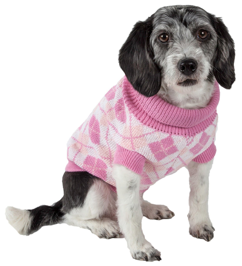 Argyle Style Ribbed Knitted Fashion Dog Sweater