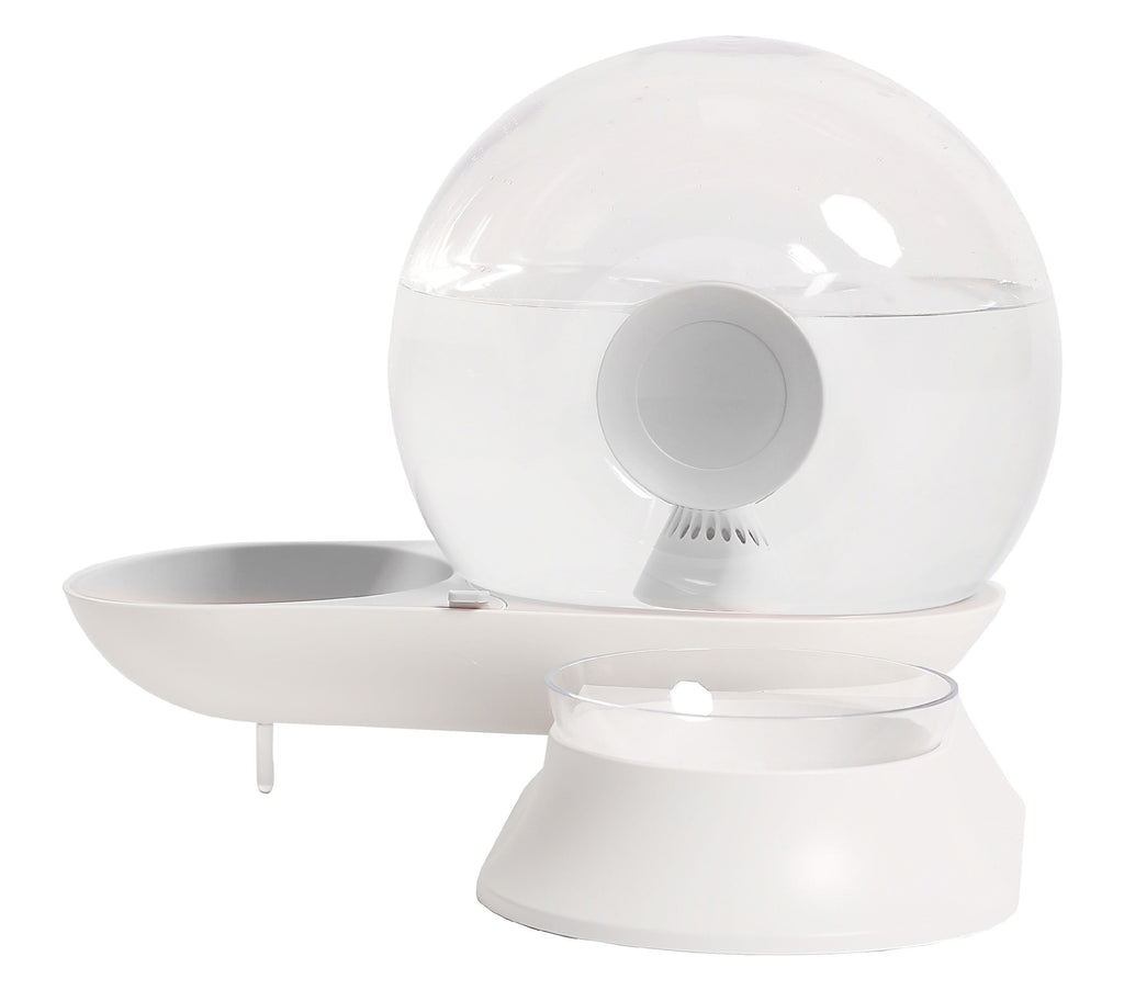 Auto-Myst Snail Shaped 2-in-1 Gravity Filtered Water Dispenser and Food Bowl