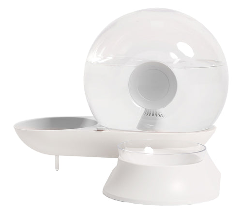Auto-Myst Snail Shaped 2-in-1 Gravity Filtered Water Dispenser and Food Bowl