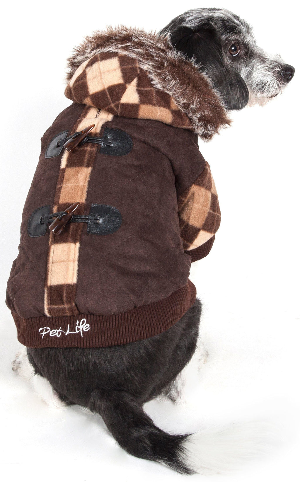 Aygyle Style 3M Insulated Patterned Suede Dog Coat with Removable Hood