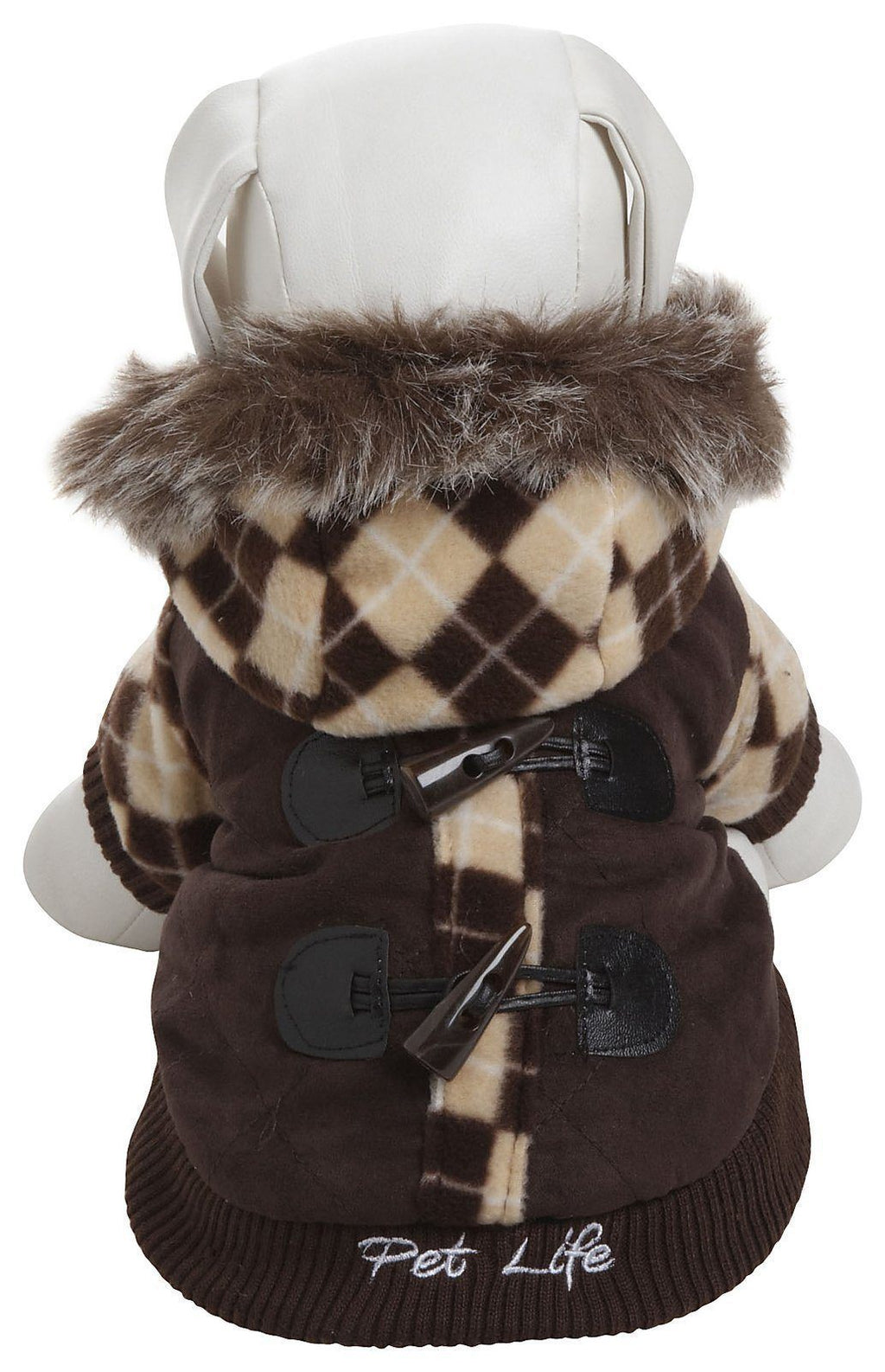 Aygyle Style 3M Insulated Patterned Suede Dog Coat with Removable Hood