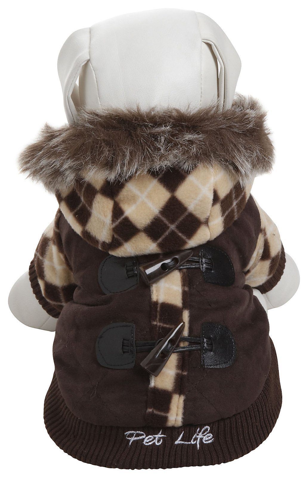 Aygyle Style 3M Insulated Patterned Suede Dog Coat with Removable Hood