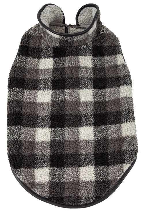 Black Boxer Classical Insulated Plaid Dog Coat