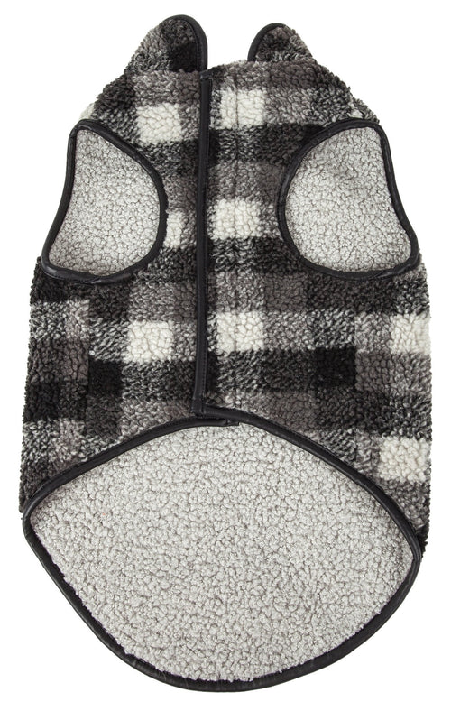 Black Boxer Classical Insulated Plaid Dog Coat
