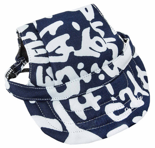 Bone Cappa Graffiti UV Protectant Adjustable Dog Hat Cap