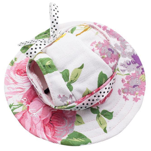 Botanic Bark Floral UV Protectant Canopy Brimmed Dog Hat Cap