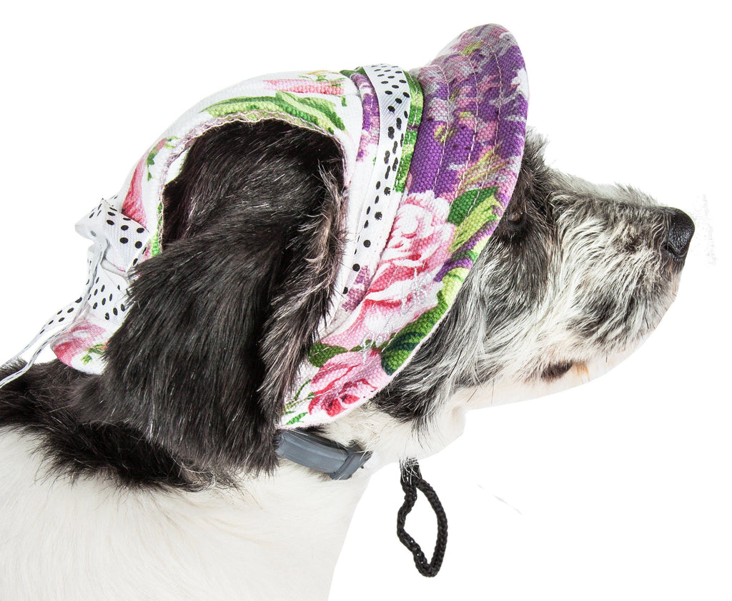 Botanic Bark Floral UV Protectant Canopy Brimmed Dog Hat Cap