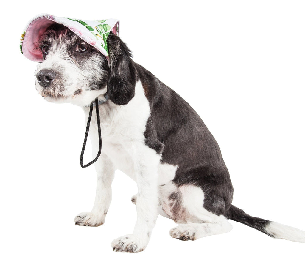 Botanic Bark Floral UV Protectant Adjustable Dog Hat Cap