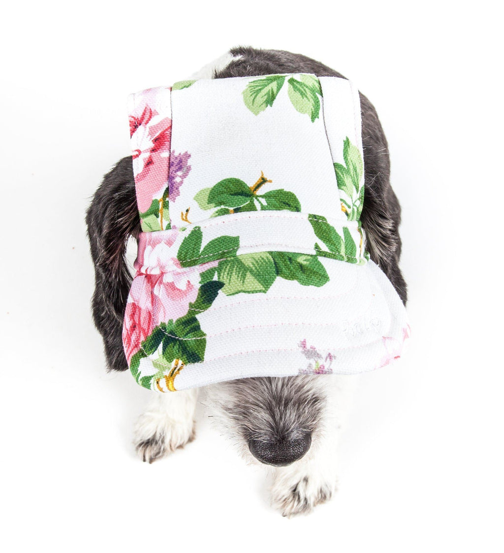 Botanic Bark Floral UV Protectant Adjustable Dog Hat Cap