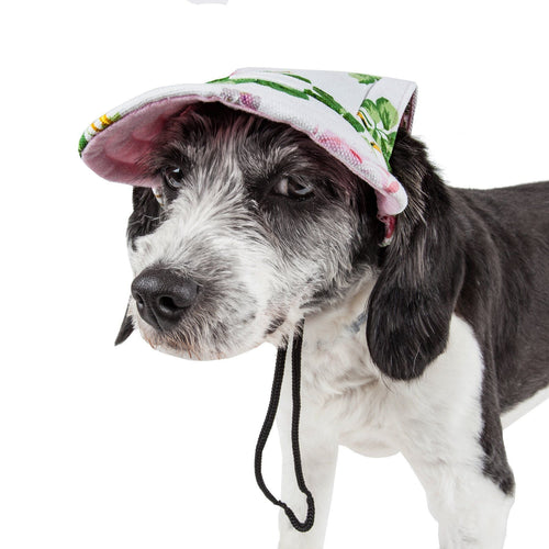 Botanic Bark Floral UV Protectant Adjustable Dog Hat Cap