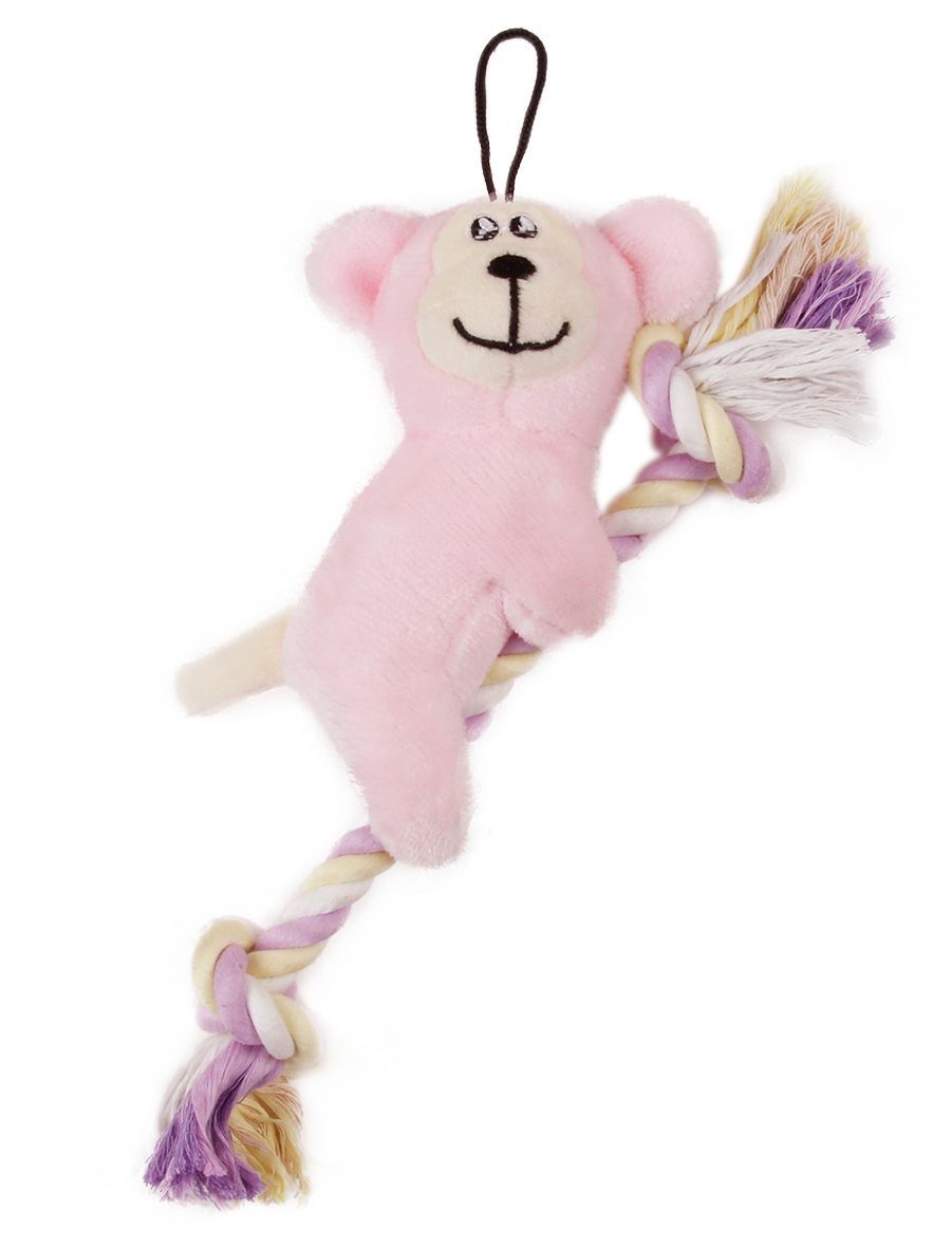 Broom-Lick Plush and Jute Rope Squeaking Dog and Cat Toy – Multiple Colors