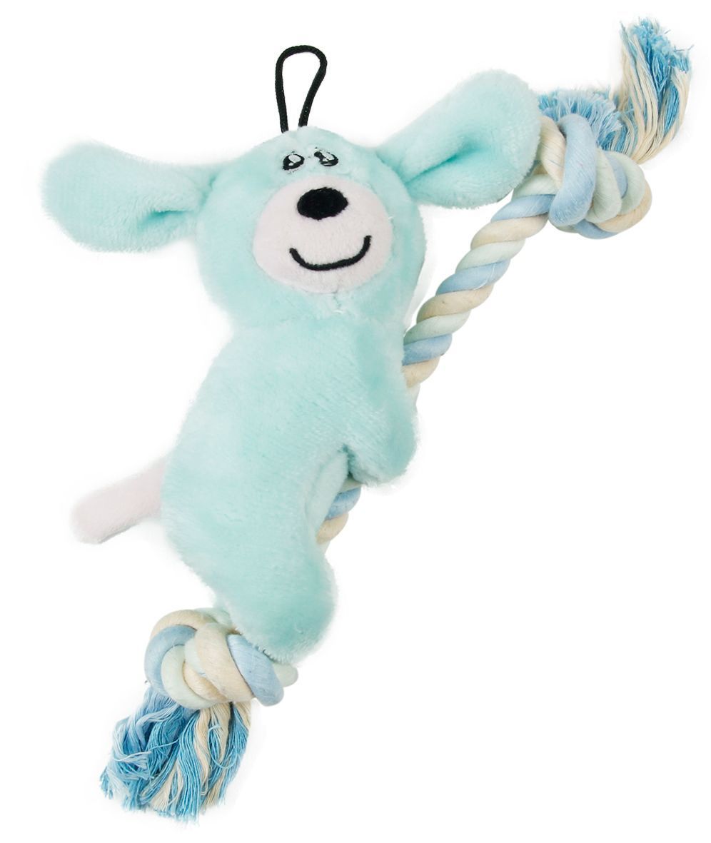Broom-Lick Plush and Jute Rope Squeaking Dog and Cat Toy – Multiple Colors