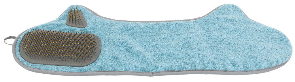 Bryer 2-in-1 Hand-Inserted Microfiber Pet Grooming Towel and Brush
